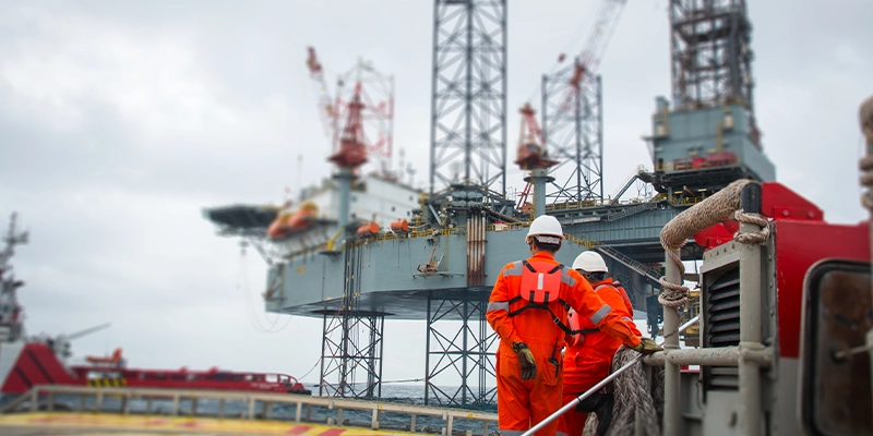 Technician performing offshore calibration
